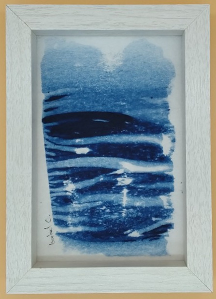 Coucher de soleil sur la mer (cyanotype)